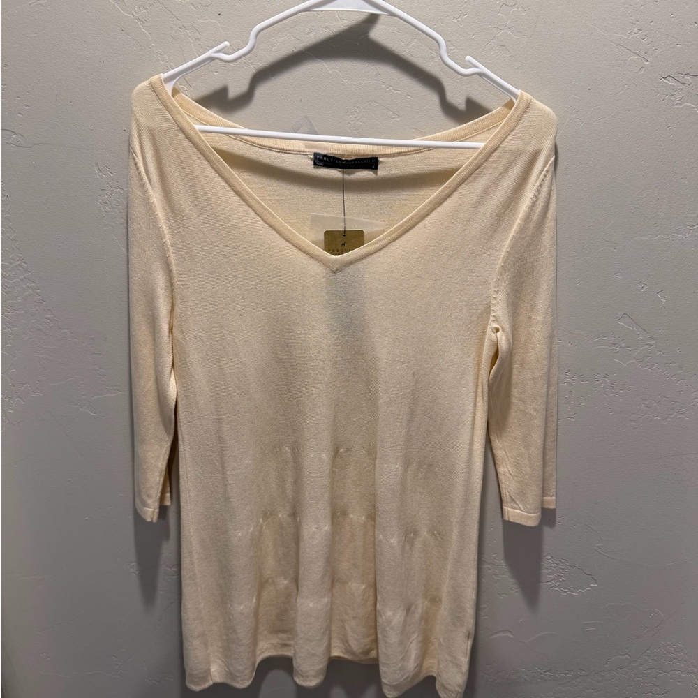 Peruvian Connection Ivory Knit Top
